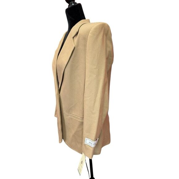 SAG Harbor 100% Wool Camel Blazer Jacket Size 8 Petite NWT Vintage Look - Picture 5 of 16